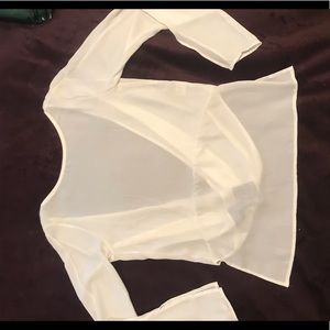 Nasty Gal white long-sleeve with open back